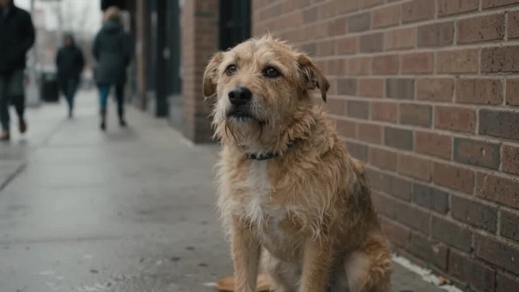 A joyful reunion between a dog and its family